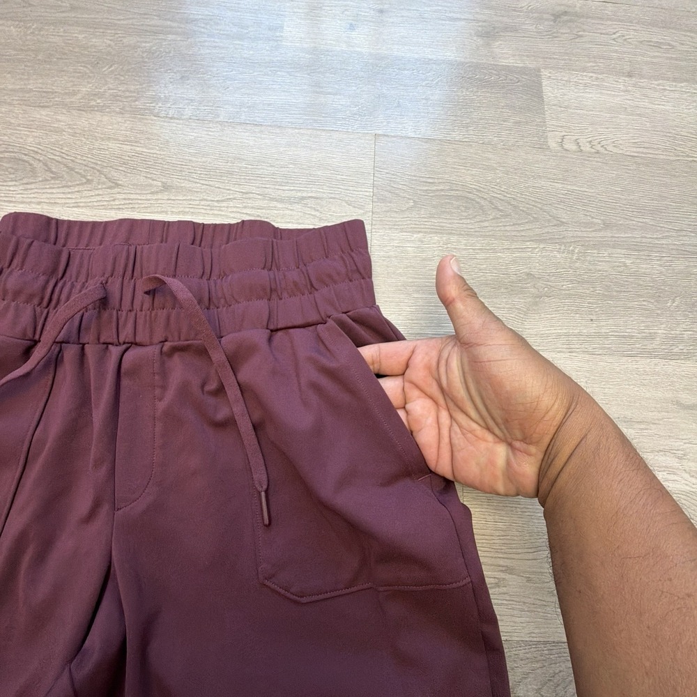 Mondetta Performance Luxury Jogger Pants Womens M Burgundy High Rise Stretch - Picture 2 of 11